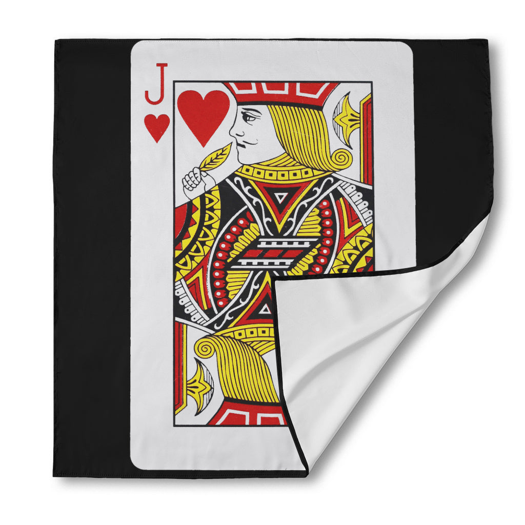 Jack Of Hearts Playing Card Print Silk Bandana
