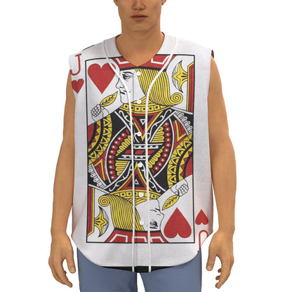 Jack Of Hearts Playing Card Print Sleeveless Baseball Jersey