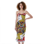 Jack Of Hearts Playing Card Print Slim Fit Midi Cami Dress