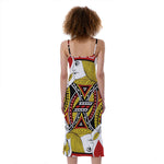 Jack Of Hearts Playing Card Print Slim Fit Midi Cami Dress