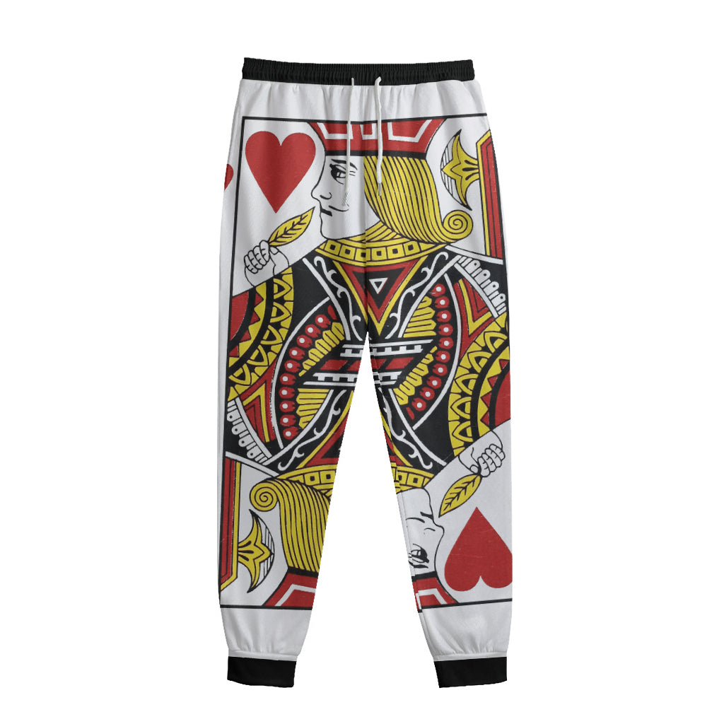 Jack Of Hearts Playing Card Print Sweatpants