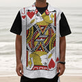 Jack Of Hearts Playing Card Print Textured Short Sleeve Shirt