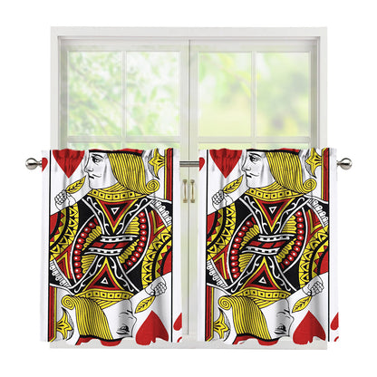 Jack Of Hearts Playing Card Print Tier Curtains