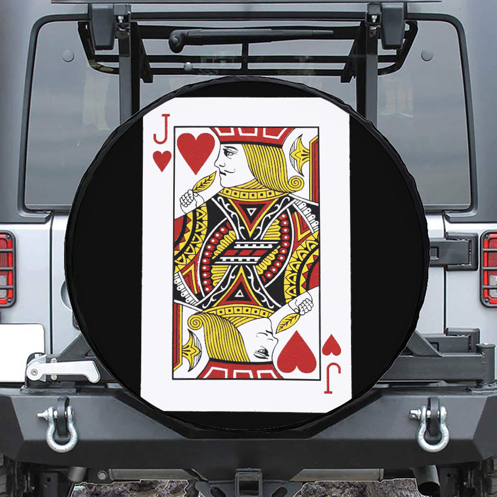 Jack Of Hearts Playing Card Print Tire Cover