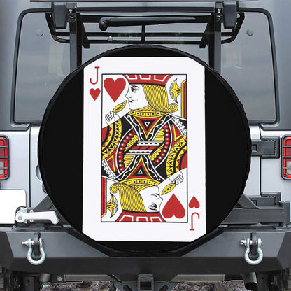 Jack Of Hearts Playing Card Print Tire Cover