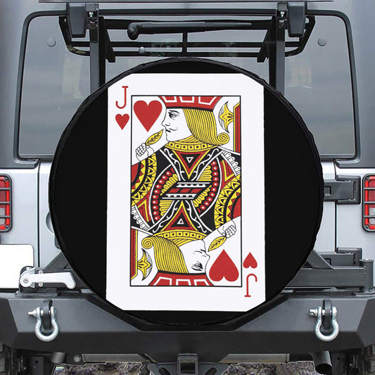 Jack Of Hearts Playing Card Print Tire Cover