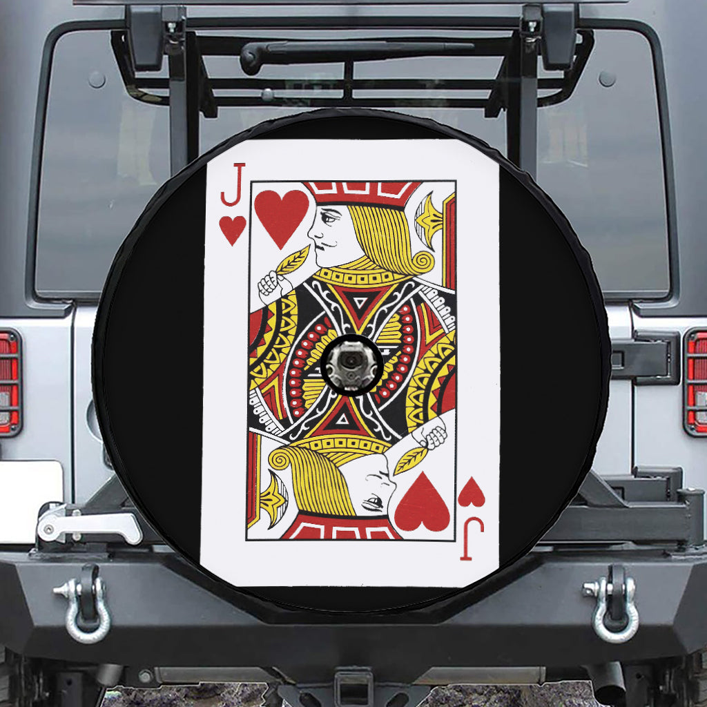 Jack Of Hearts Playing Card Print Tire Cover With Camera Hole