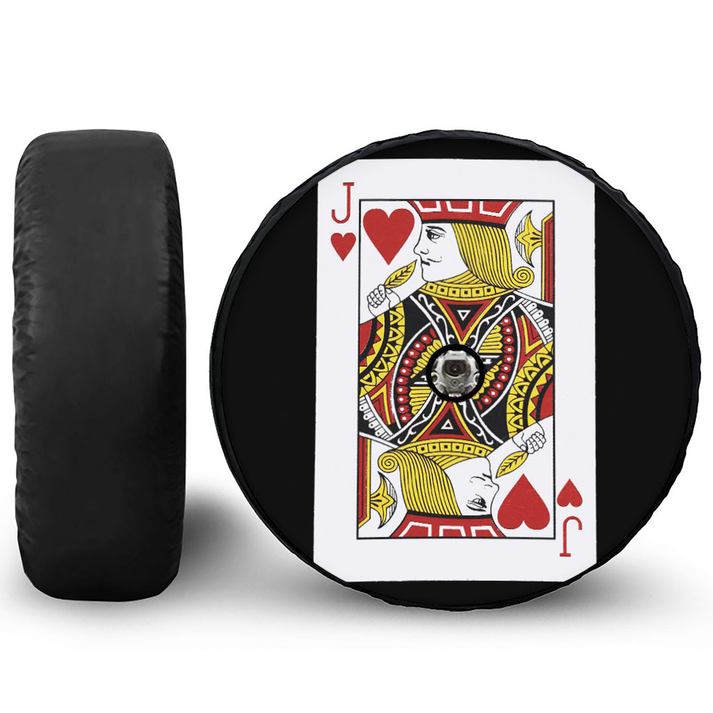 Jack Of Hearts Playing Card Print Tire Cover With Camera Hole