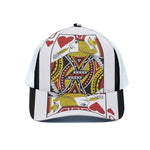 Jack Of Hearts Playing Card Print White Mesh Trucker Cap