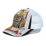 Jack Of Hearts Playing Card Print White Mesh Trucker Cap