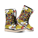 Jack Of Hearts Playing Card Print Winter Boots