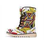 Jack Of Hearts Playing Card Print Winter Boots