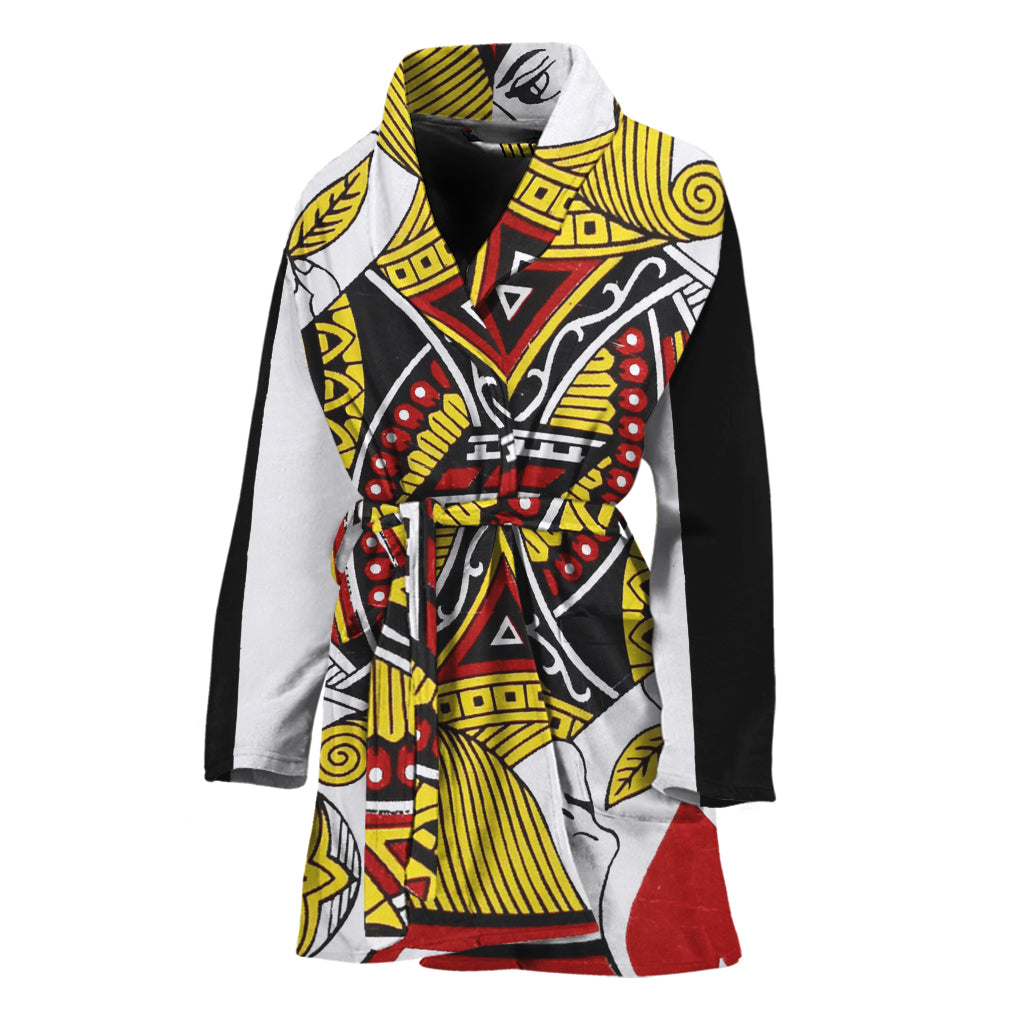 Jack Of Hearts Playing Card Print Women's Bathrobe