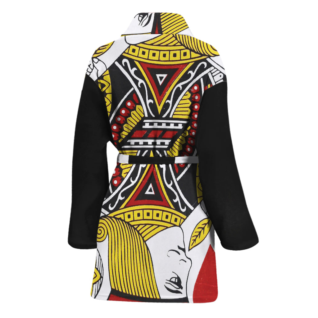 Jack Of Hearts Playing Card Print Women's Bathrobe