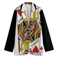 Jack Of Hearts Playing Card Print Women's Cotton Blazer