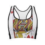 Jack Of Hearts Playing Card Print Women's Sports Bra