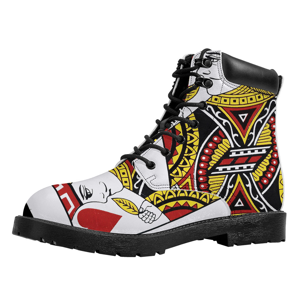 Jack Of Hearts Playing Card Print Work Boots