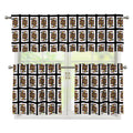 Jack Of Spades Pattern Print 3 Piece Kitchen Curtains