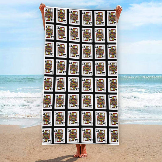 Jack Of Spades Pattern Print Beach Towel