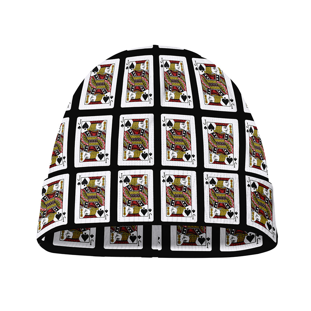 Jack Of Spades Pattern Print Beanie