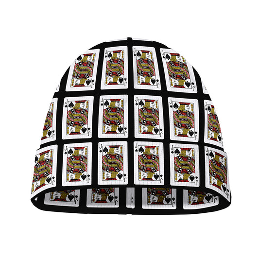 Jack Of Spades Pattern Print Beanie