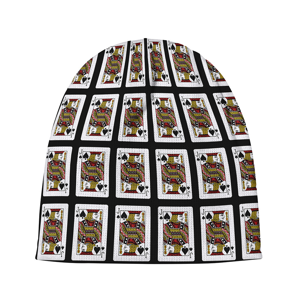 Jack Of Spades Pattern Print Beanie