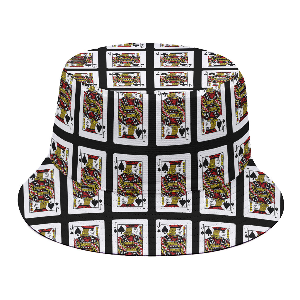 Jack Of Spades Pattern Print Bucket Hat