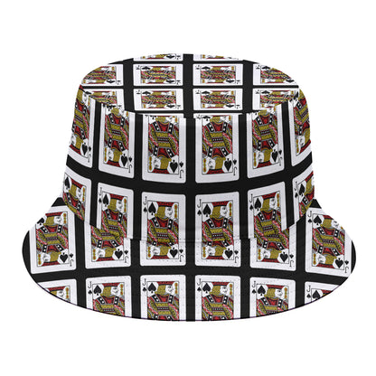 Jack Of Spades Pattern Print Bucket Hat
