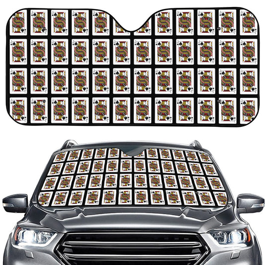 Jack Of Spades Pattern Print Car Windshield Sun Shade