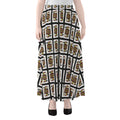 Jack Of Spades Pattern Print Chiffon Maxi Skirt