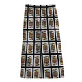 Jack Of Spades Pattern Print Cotton Front Slit Maxi Skirt