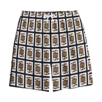 Jack Of Spades Pattern Print Cotton Shorts