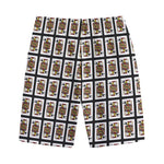 Jack Of Spades Pattern Print Cotton Shorts