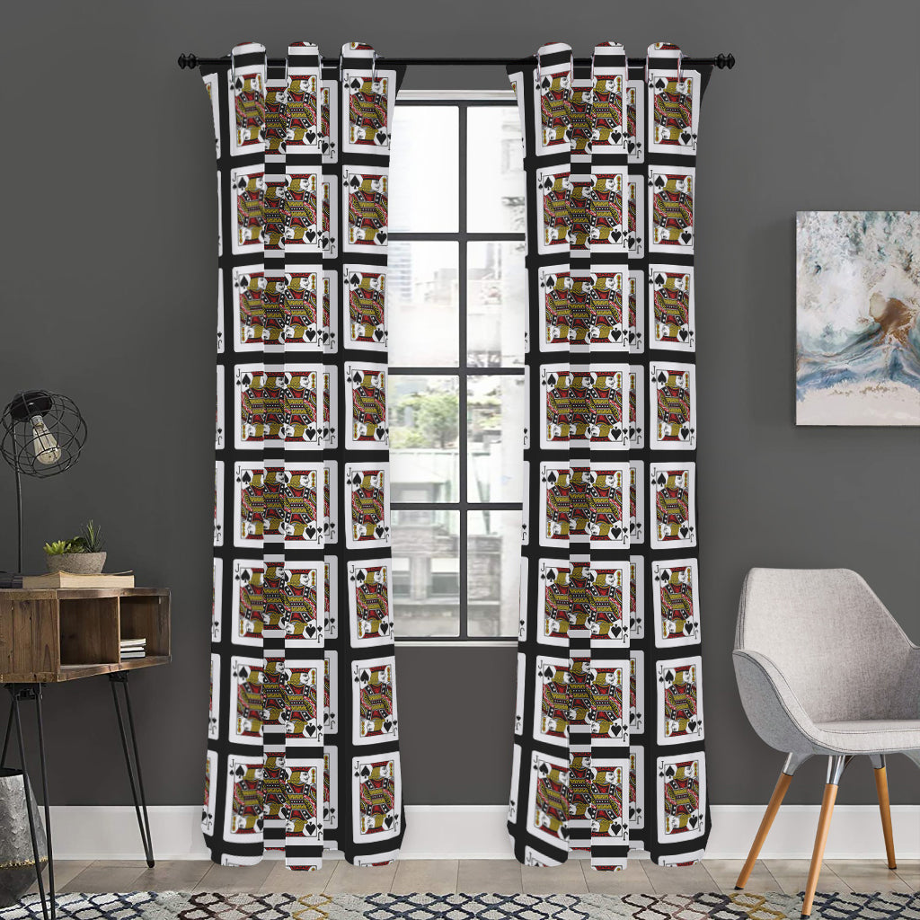 Jack Of Spades Pattern Print Curtain