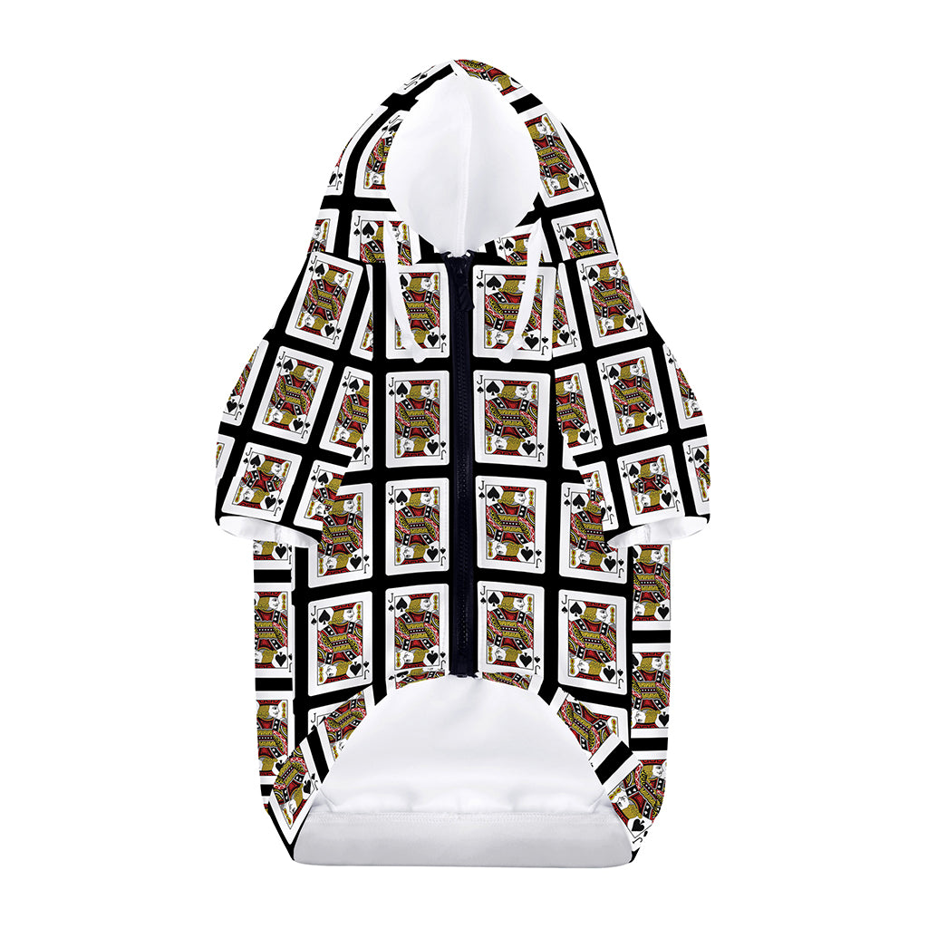 Jack Of Spades Pattern Print Dog Zip Up Hoodie
