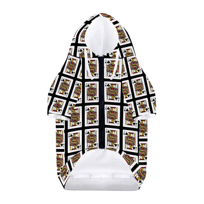 Jack Of Spades Pattern Print Dog Zip Up Hoodie
