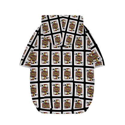 Jack Of Spades Pattern Print Dog Zip Up Hoodie