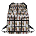 Jack Of Spades Pattern Print Drawstring Backpack