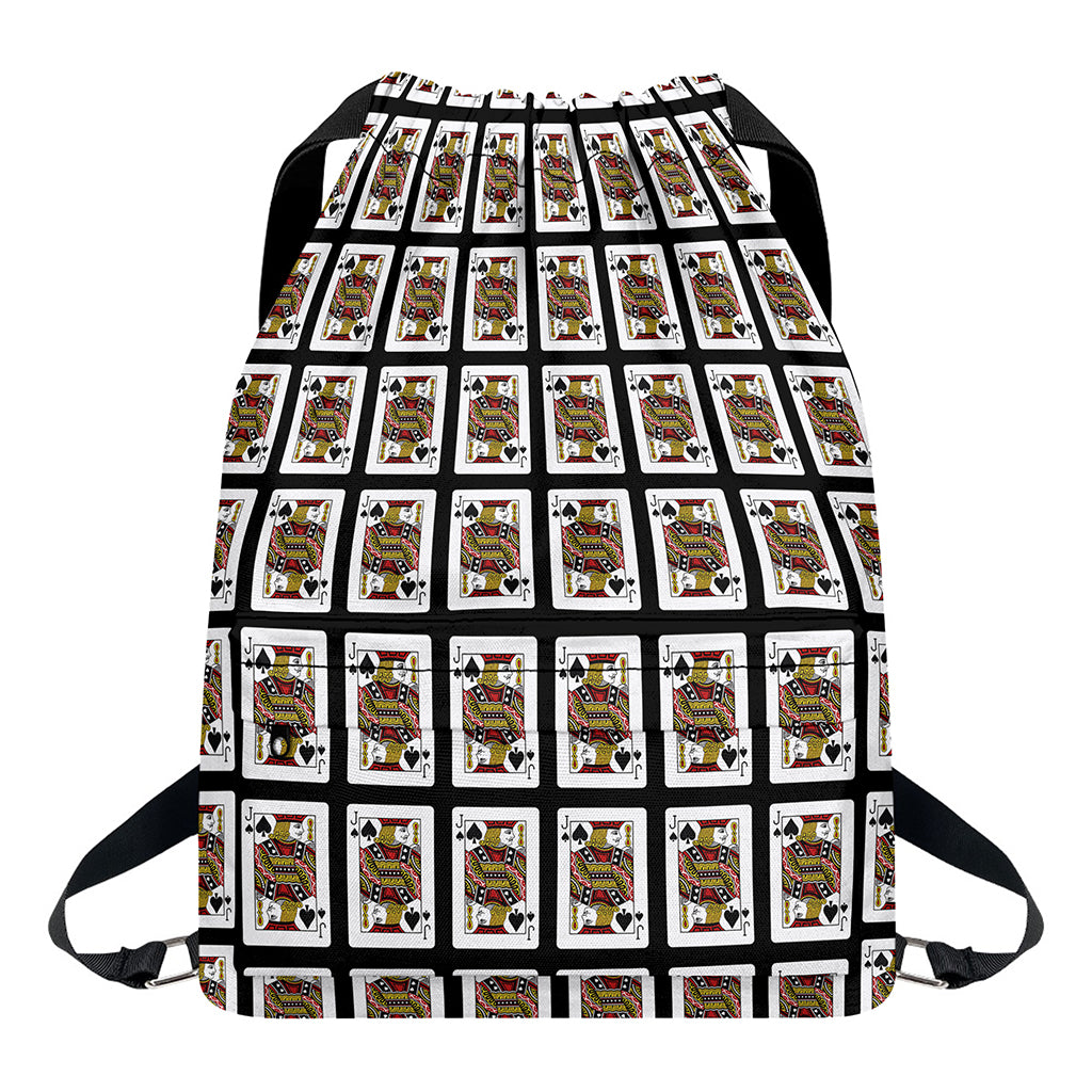 Jack Of Spades Pattern Print Drawstring Backpack