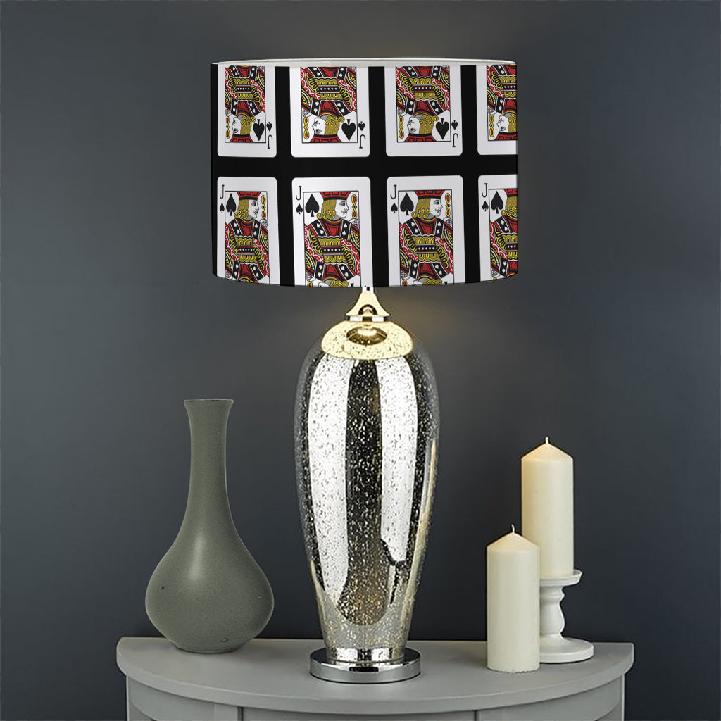 Jack Of Spades Pattern Print Drum Lamp Shade