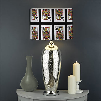 Jack Of Spades Pattern Print Drum Lamp Shade
