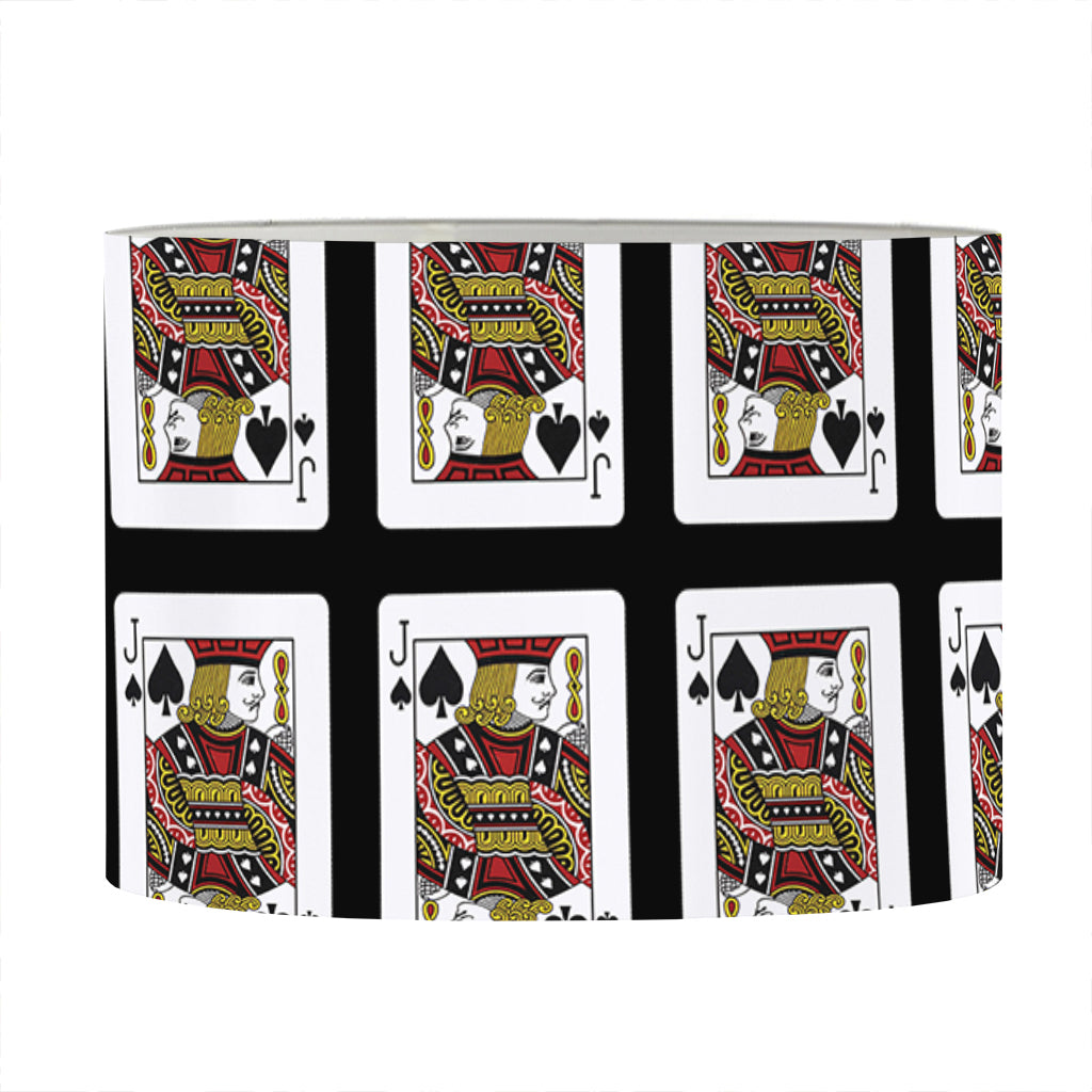 Jack Of Spades Pattern Print Drum Lamp Shade
