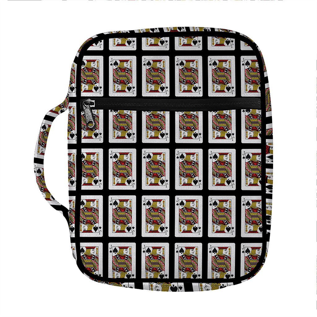 Jack Of Spades Pattern Print Front Pocket Bible Bag