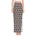 Jack Of Spades Pattern Print High Slit Maxi Skirt