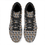 Jack Of Spades Pattern Print High Top Leather Sneakers