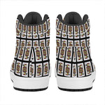 Jack Of Spades Pattern Print High Top Leather Sneakers