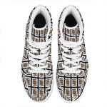 Jack Of Spades Pattern Print High Top Leather Sneakers