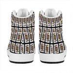 Jack Of Spades Pattern Print High Top Leather Sneakers