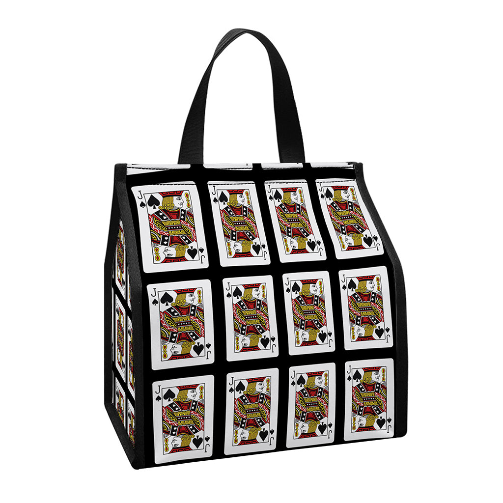 Jack Of Spades Pattern Print Insulated Lunch Tote
