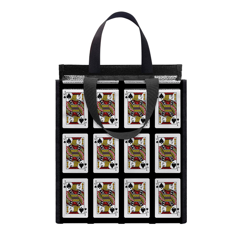 Jack Of Spades Pattern Print Insulated Lunch Tote